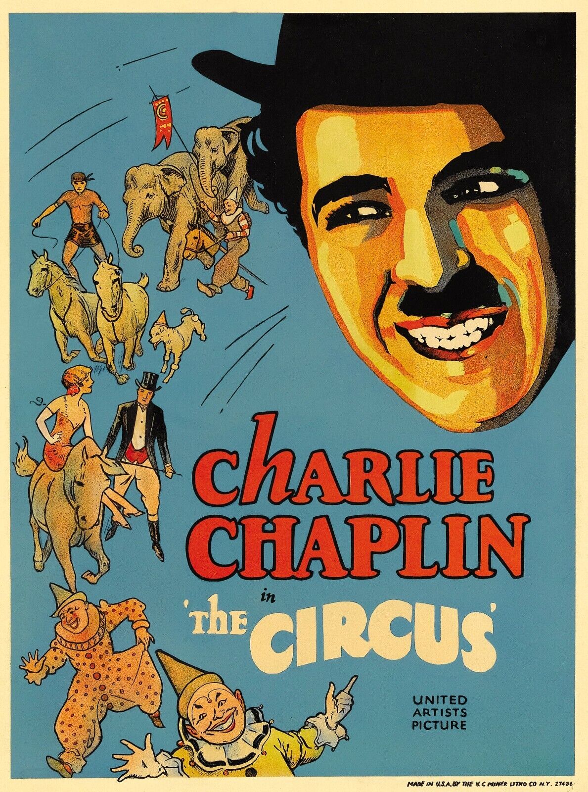LE CIRQUE, THE CIRCUS, CHARLIE CHAPLIN, 1928, REPRO AFFICHE CINEMA VINTAGE, HQ