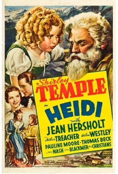 HEIDI, SHIRLEY TEMPLE, 1937, REPRO MOVIE POSTER, VINTAGE, HQ