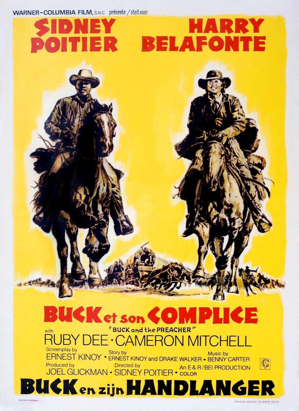 BUCK ET SON COMPLICE, SIDNEY POITIER - REPRO AFFICHE HQ