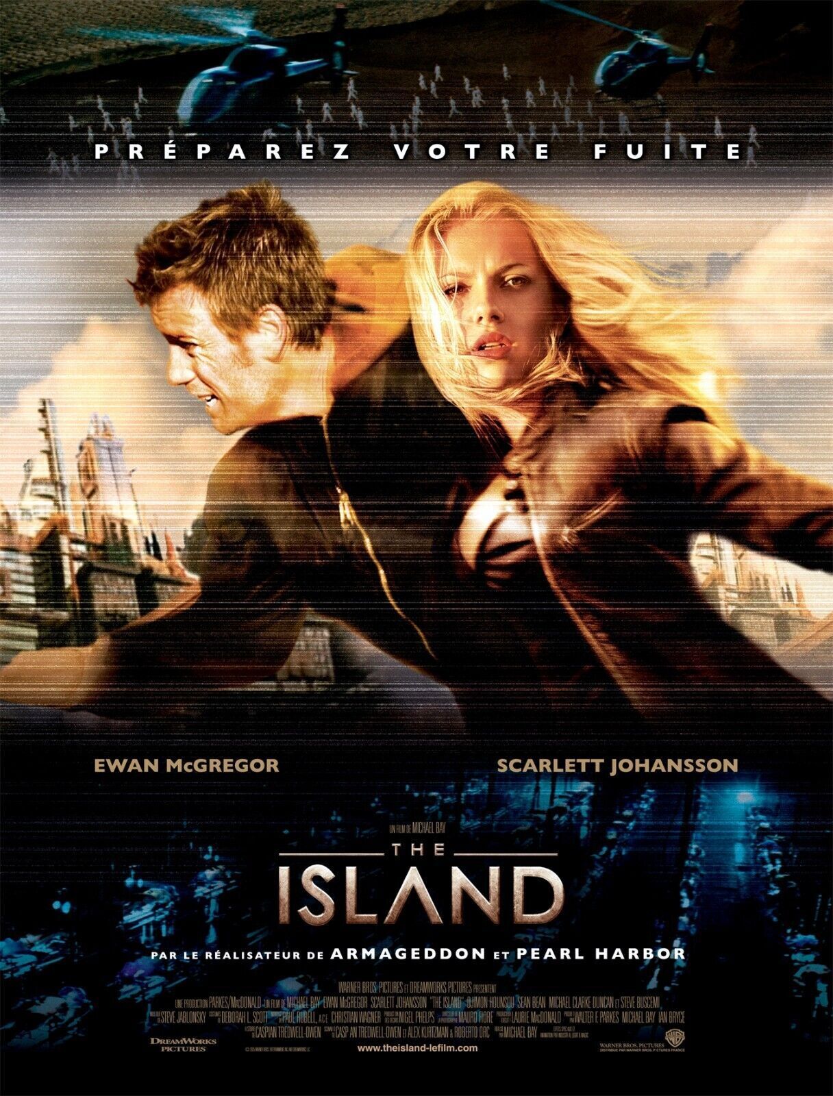 THE ISLAND,SCARLETT JOHANSSON, EWAN MCGREGOR, 2005, REPRO AFFICHE CINEMA, HQ