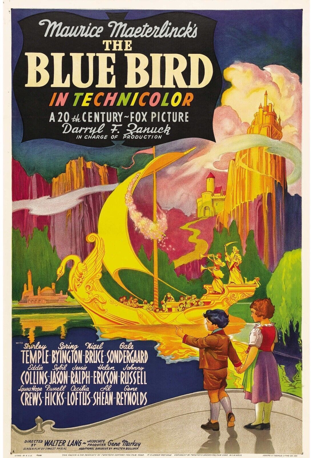 L’OISEAU BLEU, SHIRLEY TEMPLE, 1940, REPRO MOVIE POSTER, VINTAGE, HQ