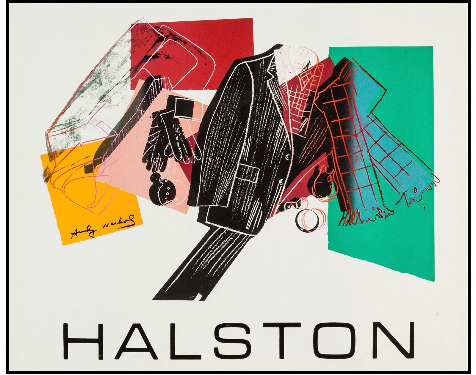 HALSTON, MODE CRÉATEUR, REPRO POSTER PUBLICITAIRE VINTAGE, HQ.