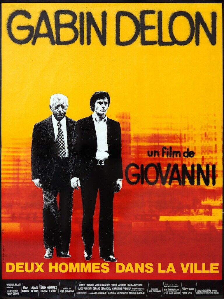 TWO MEN IN THE CITY, JEAN GABIN, ALAIN DELON, 1973, REPRO MOVIE POSTER, VINTAGE, HQ