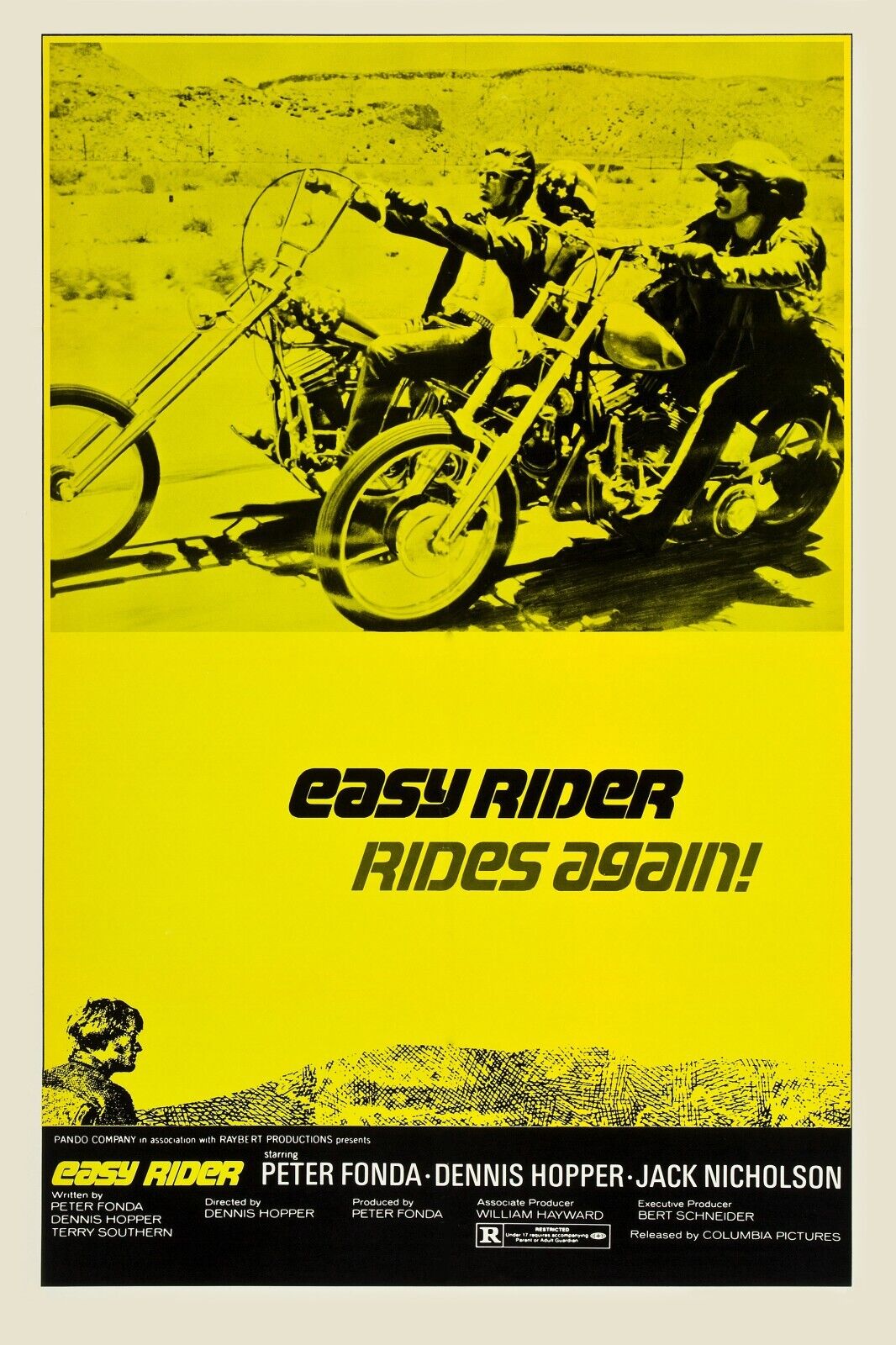 EASY RIDER, RIDES AGAIN, MOTORCYCLE REPRO VINTAGE HQ CINEMA POSTER