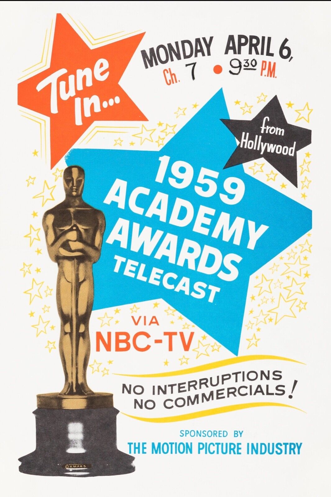 ACADEMY AWARDS POSTER, 1959, REPRO MOVIE POSTER, VINTAGE, HQ
