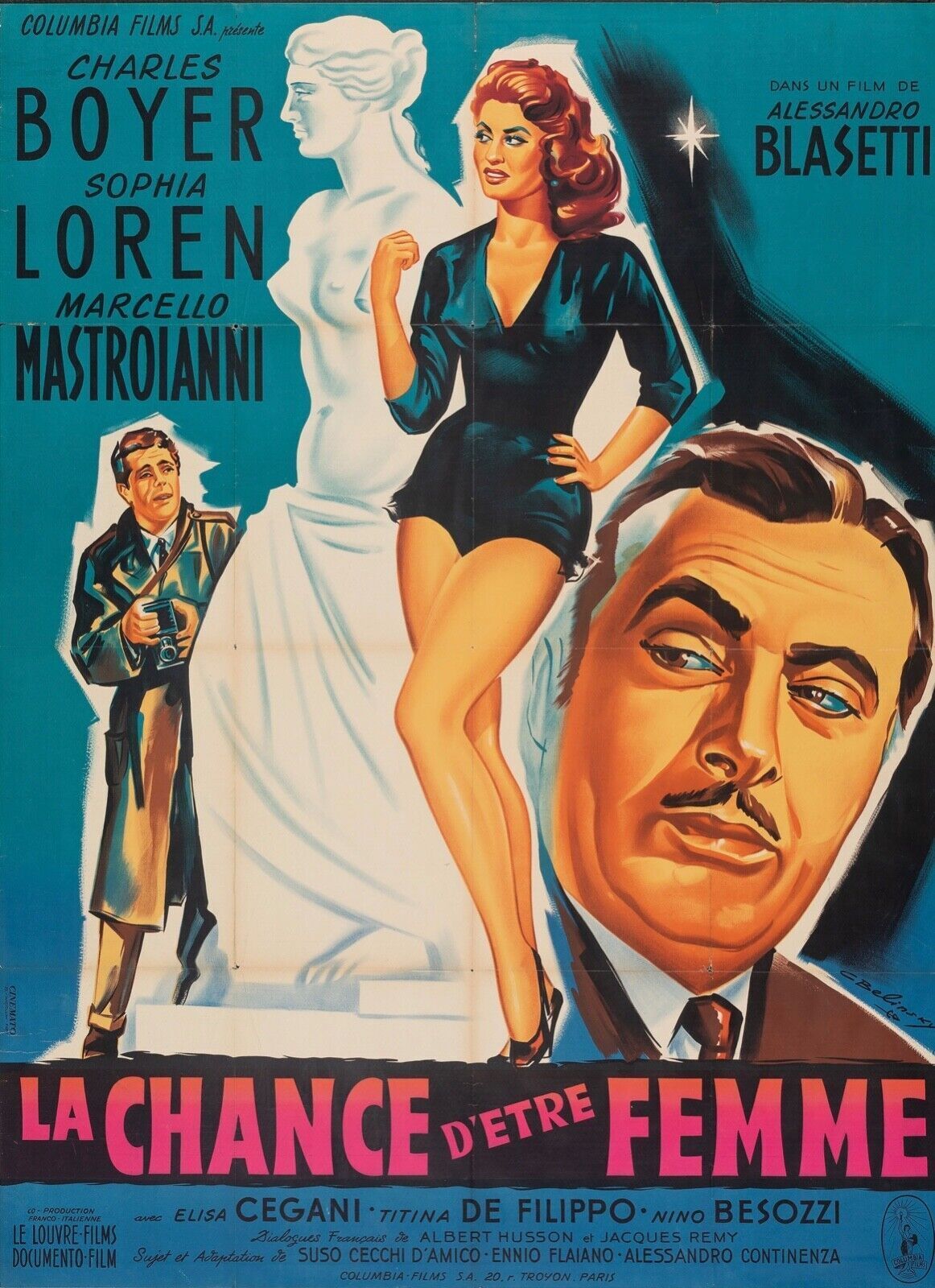 LA CHANCE D'ÊTRE UNE FEMME, SOPHIA LOREN, REPRO AFFICHE CINEMA VINTAGE