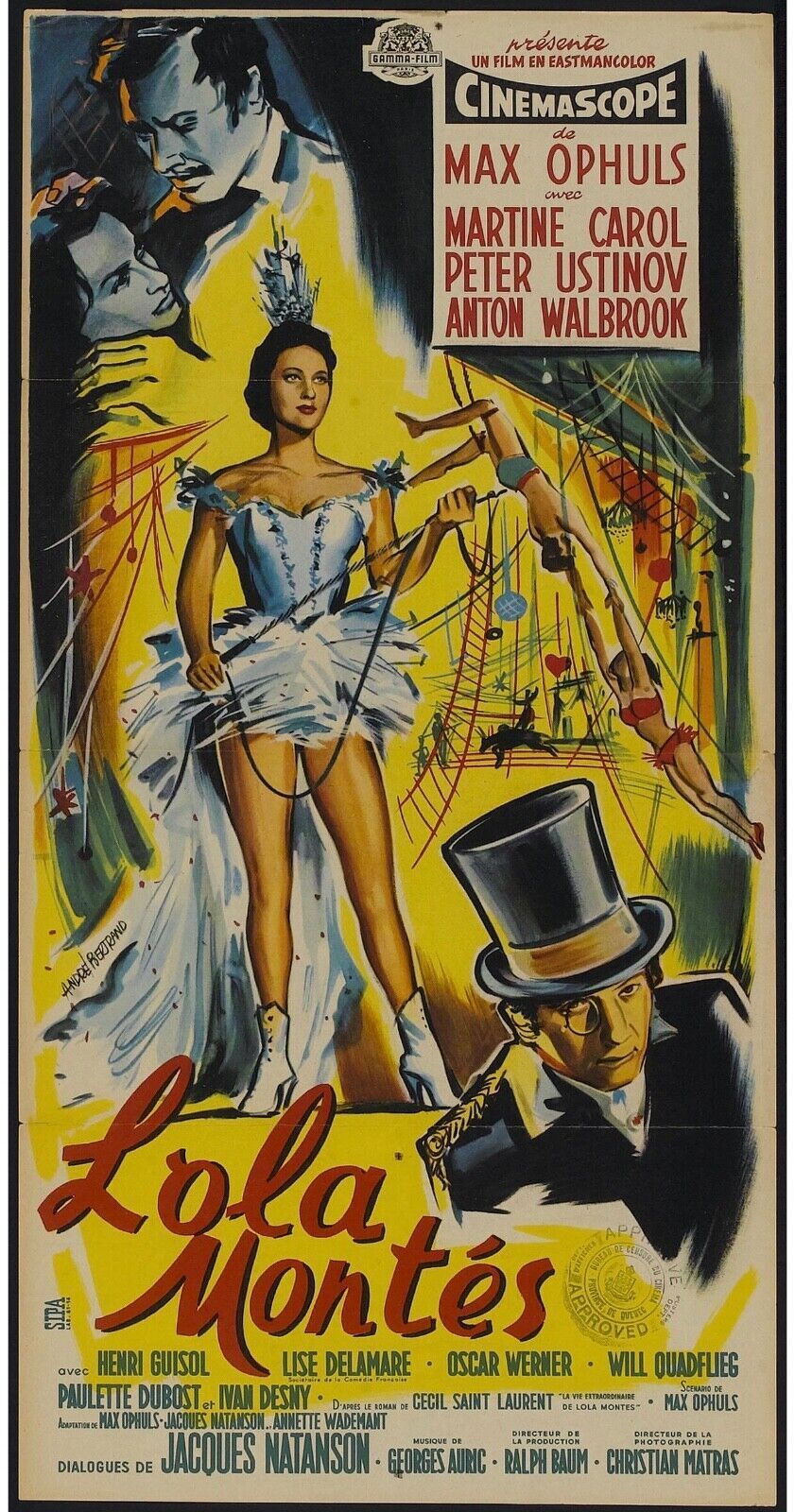 LOLA MONTÈS, MAX OPHÜLS, 1955, DRAME HISTORIQUE, REPRO AFFICHE CINEMA VINTAGE HQ