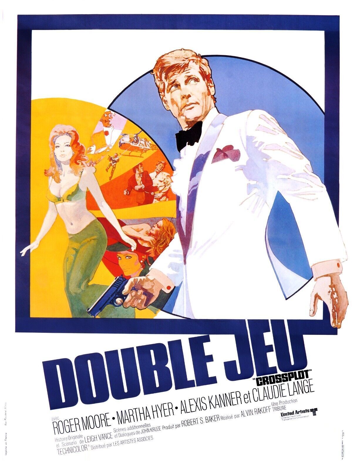 DOUBLE JEU, ROGER MOORE, 1992, REPRO MOVIE POSTER, VINTAGE, HQ