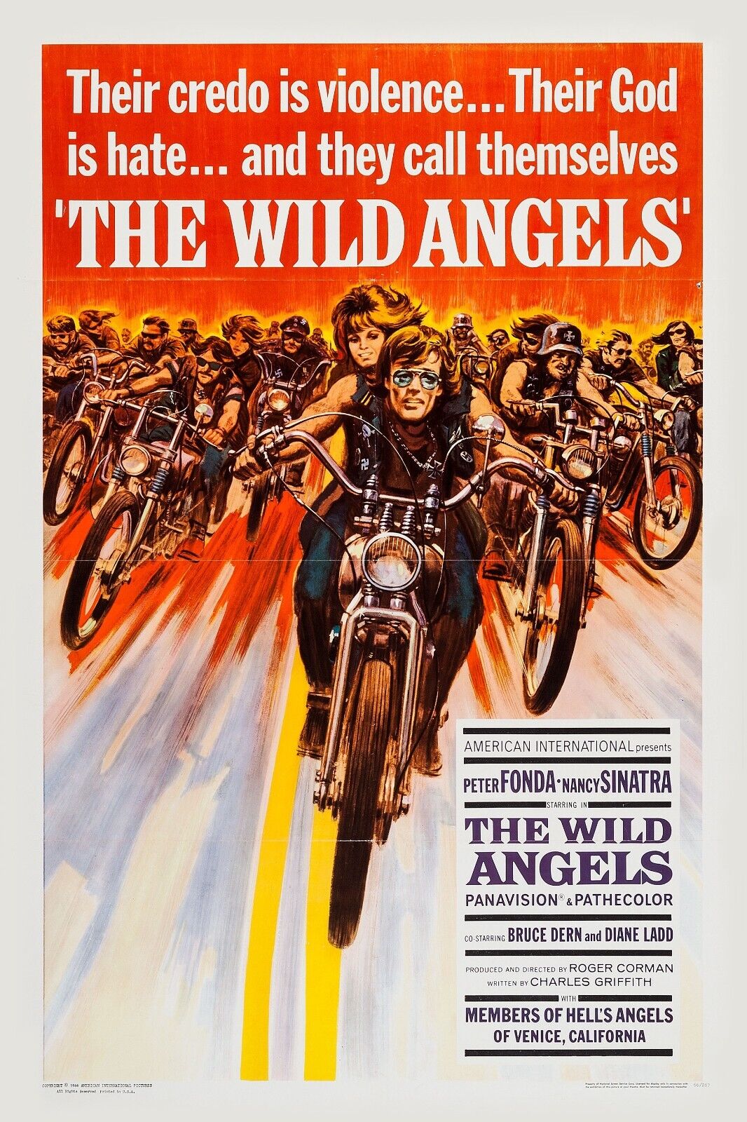 LES ANGES SAUVAGES, PETER FONDA, NANCY SINATRA, 1966, REPRO AFFICHE CINEMA VINTAGE HQ