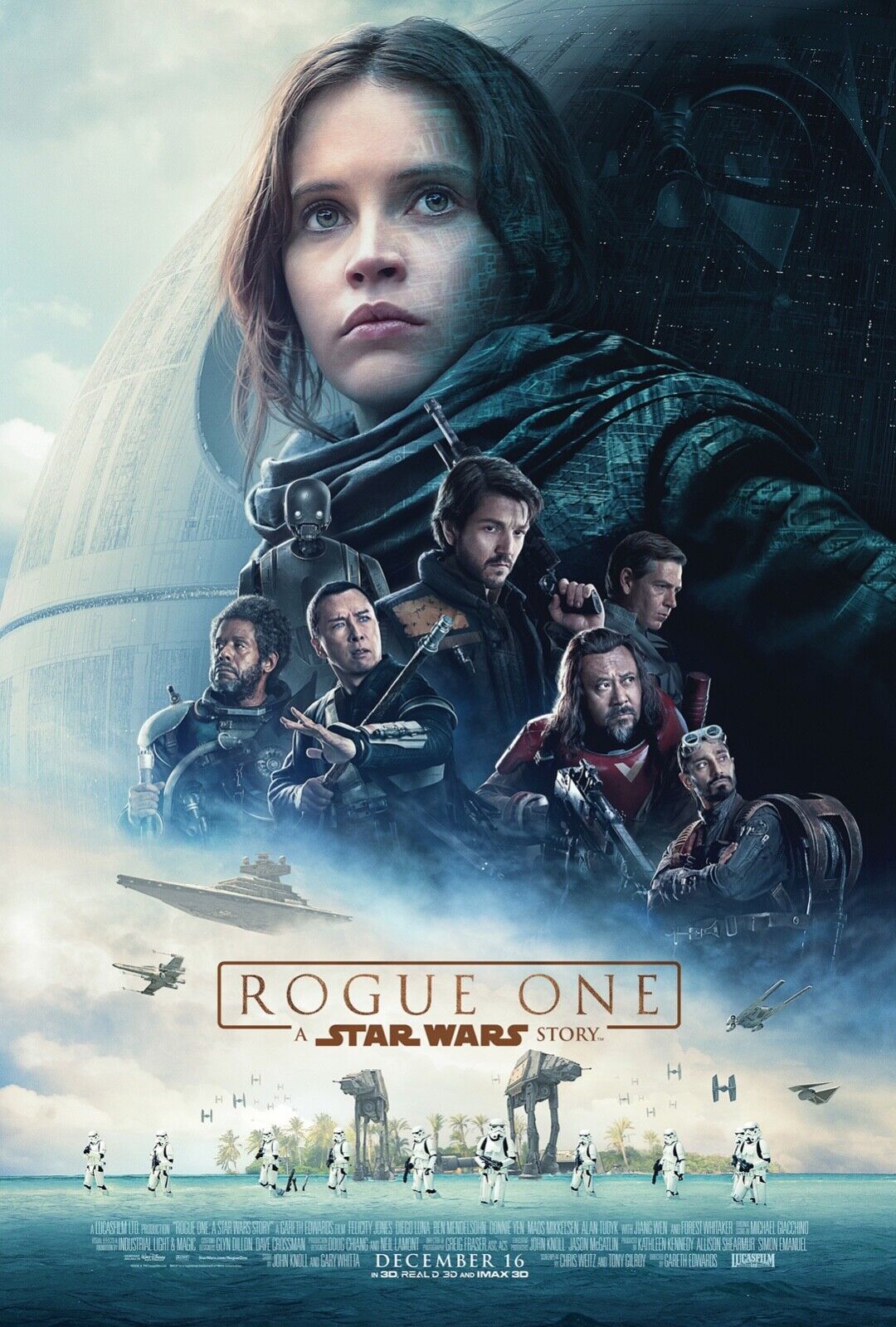 ROGUE ONE STAR WARS, FELICITY JONES,2016, REPRO AFFICHE CINEMA VINTAGE,HQ