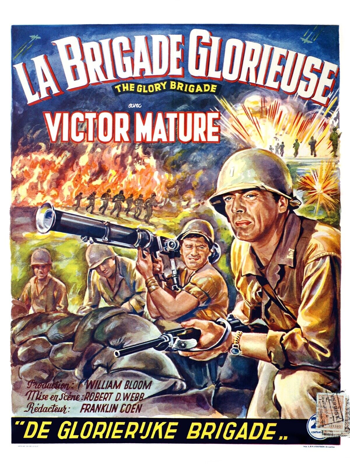 LA BRIGADE GLORIEUSE, VICTOR MATURE, 1953, MOVIE POSTER HQ