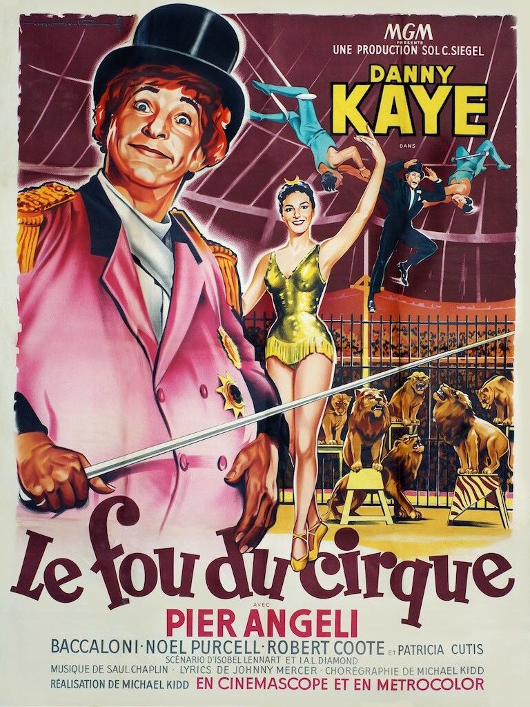 LE FOU DU CIRQUE, DANNY KAYE, 1956, REPRO MOVIE POSTER, VINTAGE, HQ