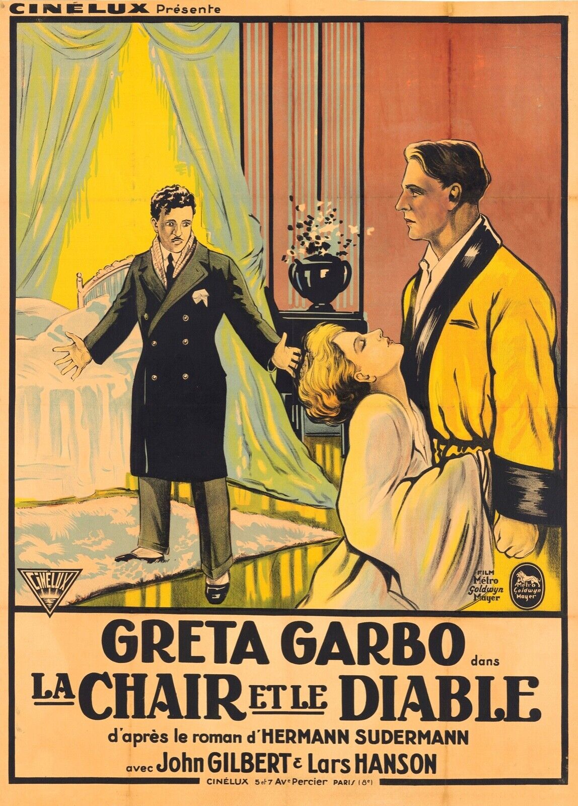 LA CHAIR ET LE DIABLE, GRETA GARBO, 1926, REPRO AFFICHE CINÉMA VINTAGE, HQ