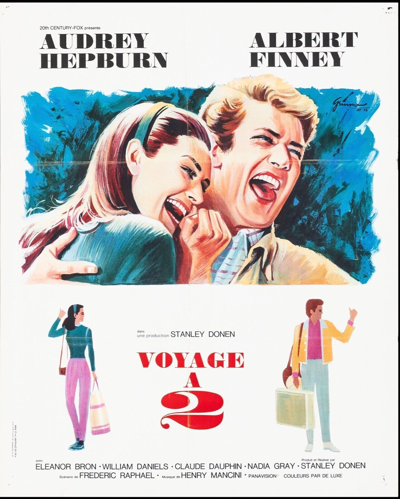 VOYAGE À 2, AUDREY HEPBURN, ALBERT FINNEY, 1967, REPRO AFFICHE CINEMA VINTAGE HQ
