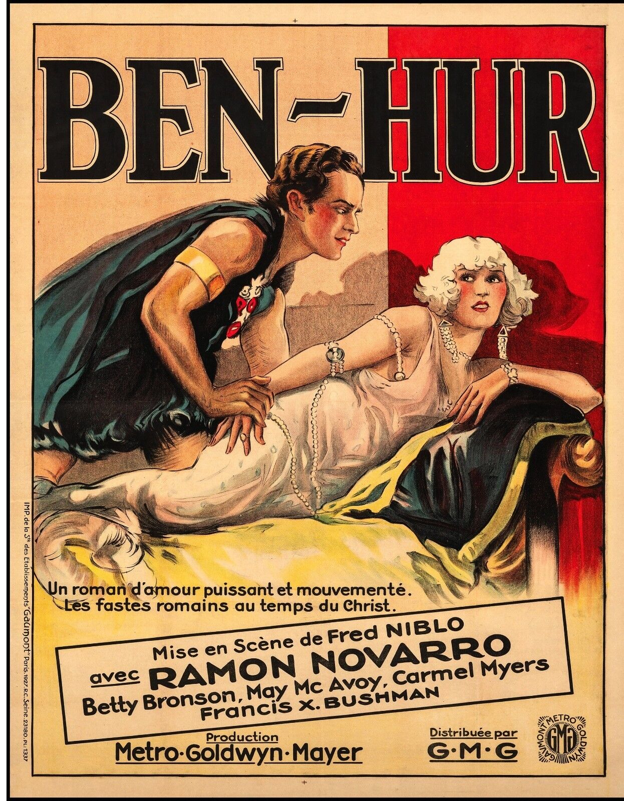 BEN-HUR, RAMON NOVARRO, 1925, REPRO MOVIE POSTER, VINTAGE, HQ