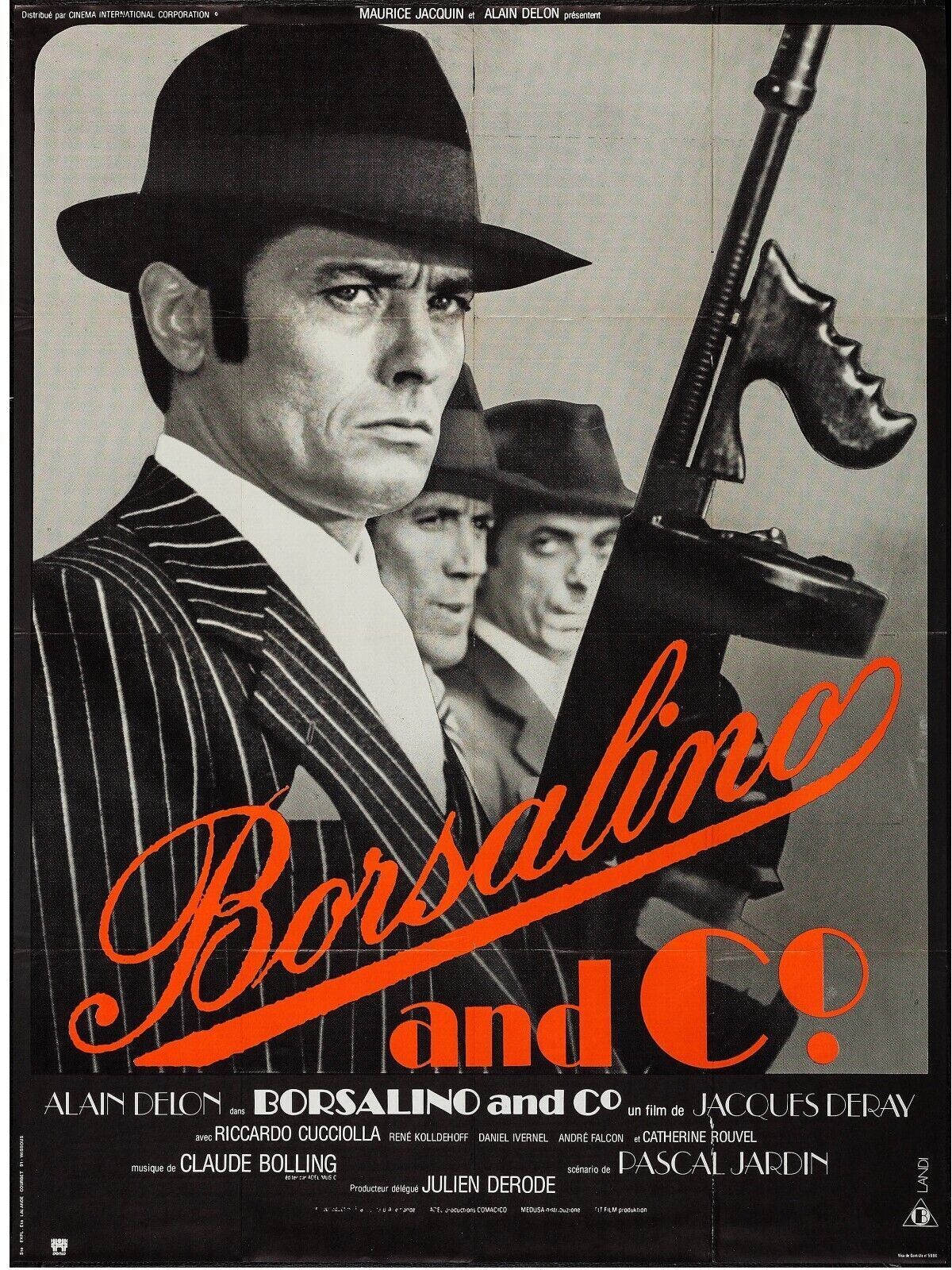 BORSALINO AND CO., ALAIN DELON, 1974, REPRO MOVIE POSTER, VINTAGE, HQ