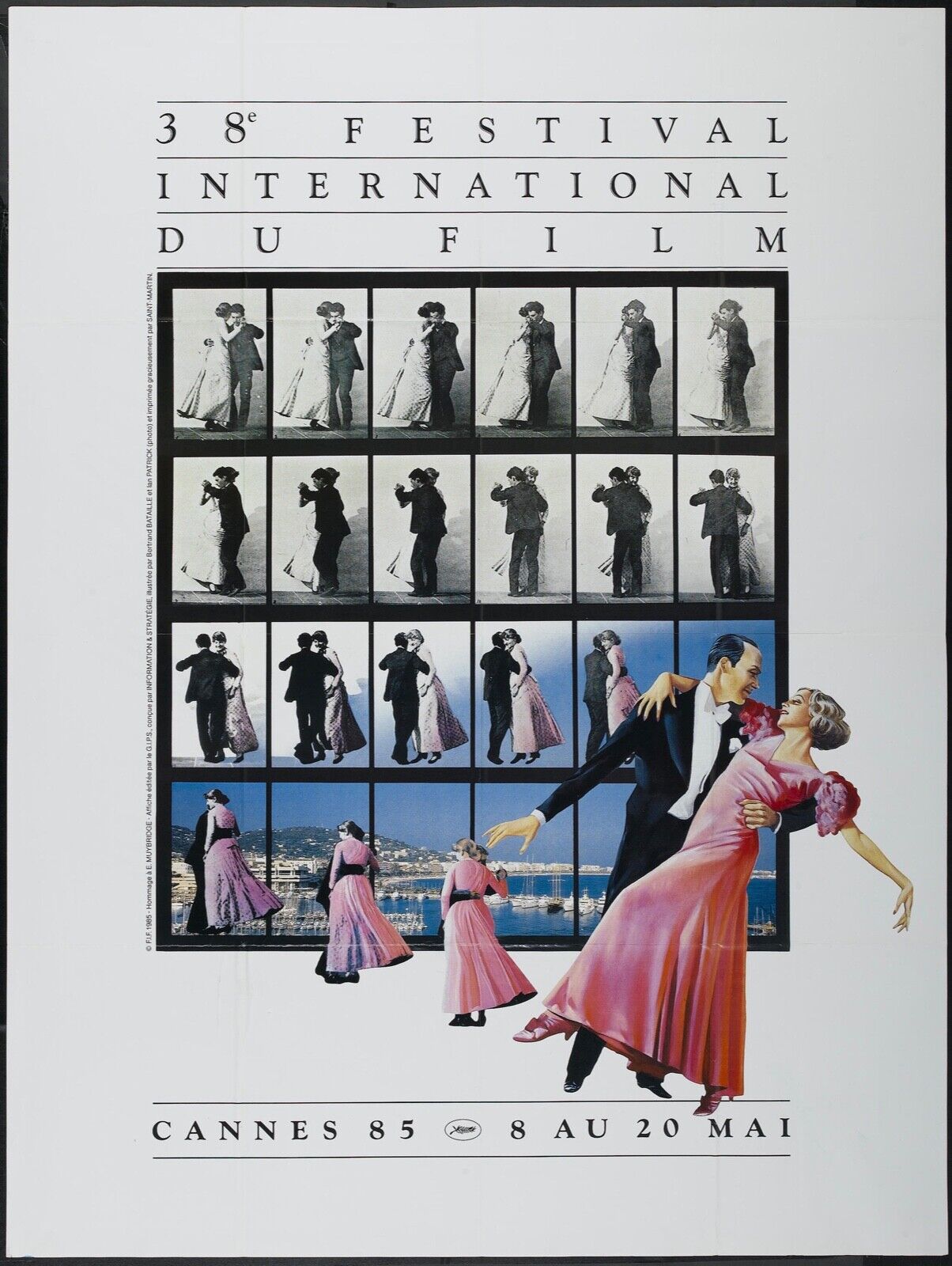 38 EME FESTIVAL DE CANNES, REPRO AFFICHE FESTIVAL VINTAGE, HQ