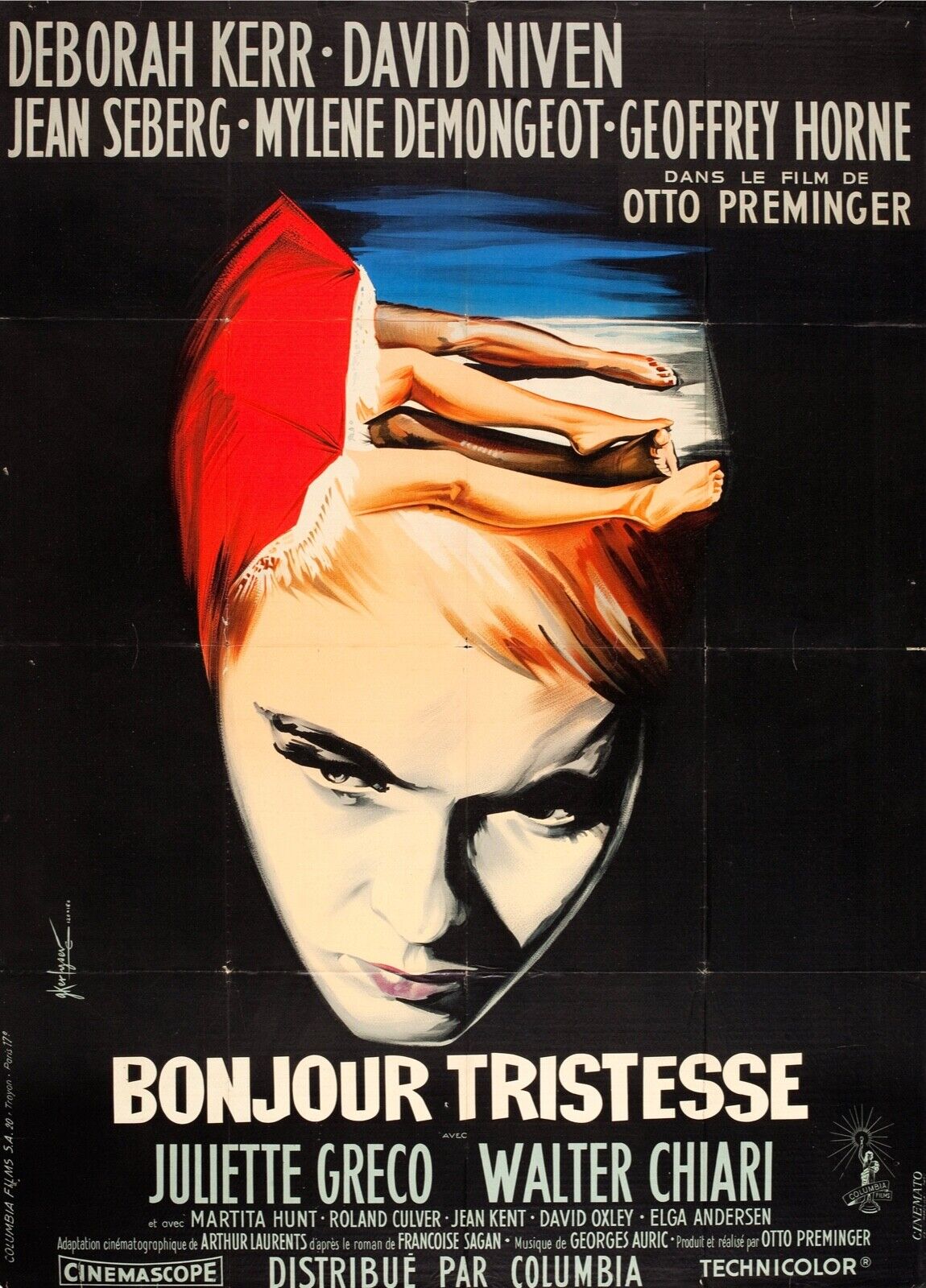 BONJOUR TRISTESSE, DEBORAH KERR, REPRO AFFICHE CINEMA VINTAGE