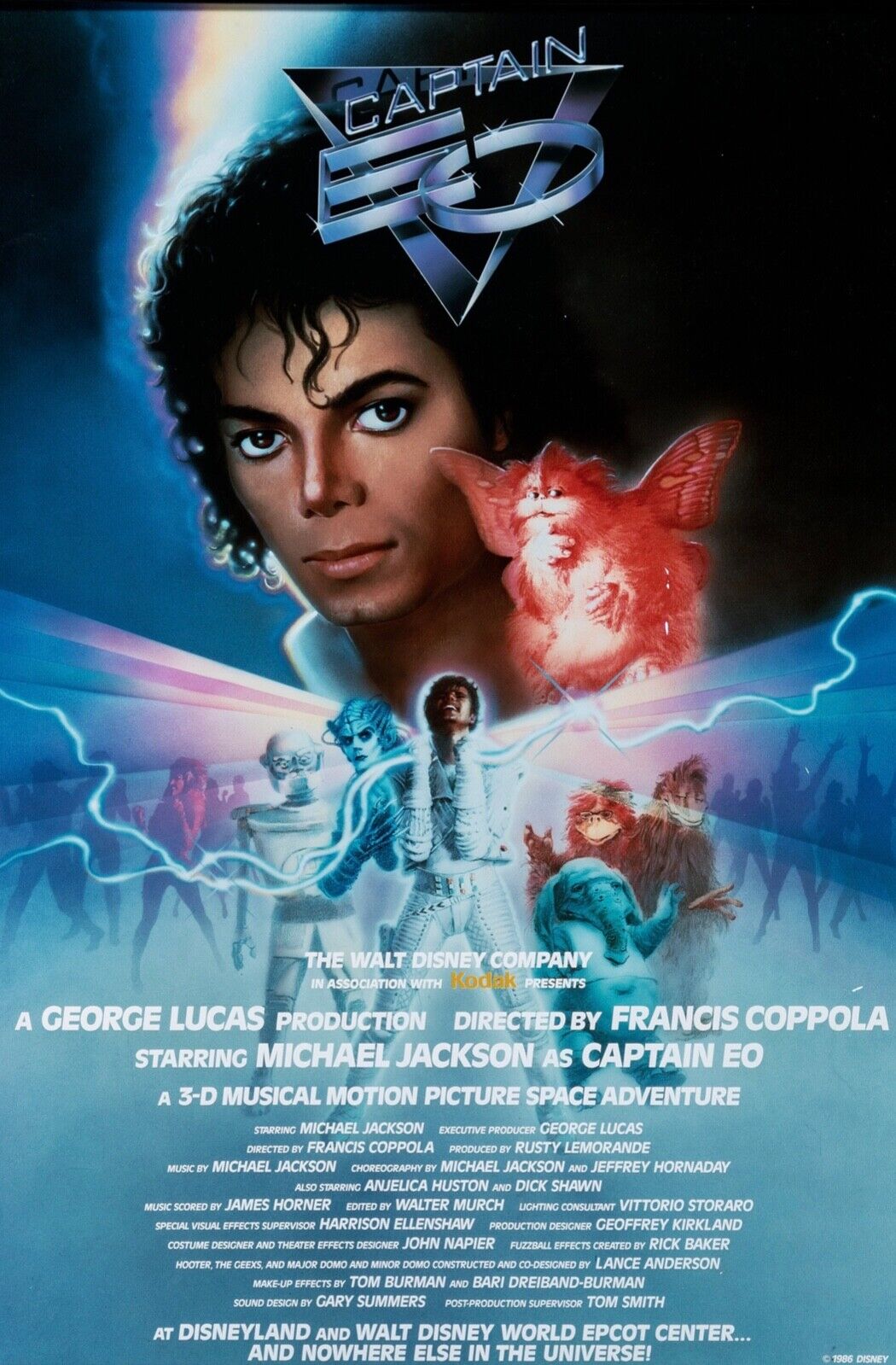 CAPTAIN EO, MICHAEL JACKSON, 1986, REPRO CONCERT POSTER, VINTAGE, HQ