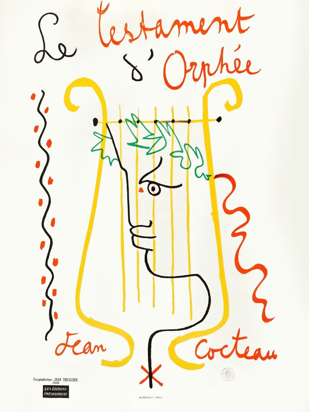 THE TESTAMENT OF ORPHEUS, JEAN COCTEAU, 1960, VINTAGE CINEMA POSTER, HQ