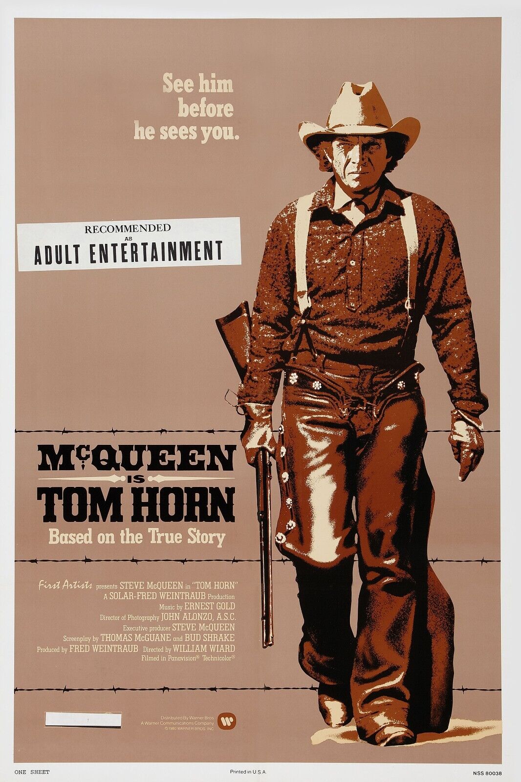 TOM HORN, MC QUEEN, 1980, REPRO AFFICHE CINEMA VINTAGE, HQ