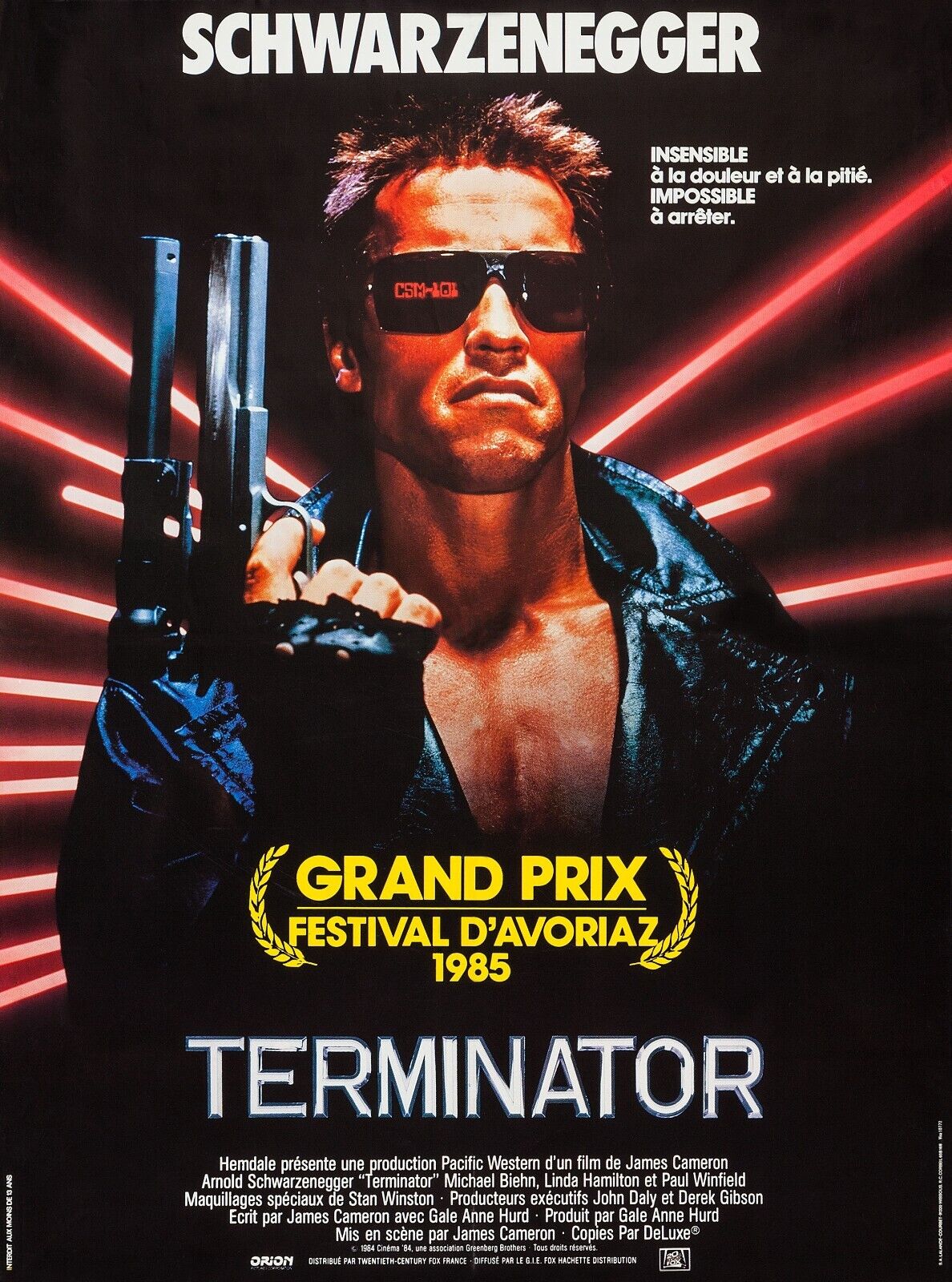 TERMINATOR, SCHWARZENEGGER, 1984, REPRO AFFICHE CINEMA VINTAGE, HQ