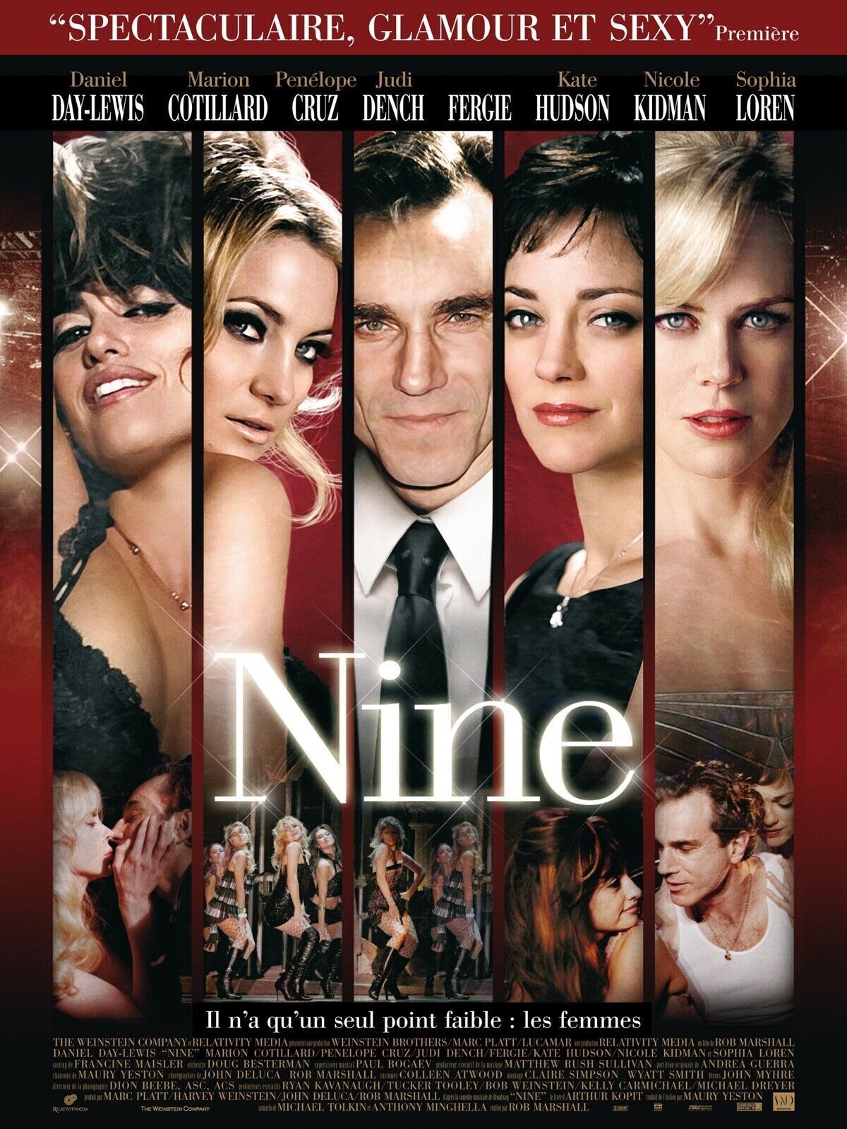 NINE, MARION COTILLARD, PENELOPE CRUZ, REPRO VINTAGE CINEMA POSTER, HQ