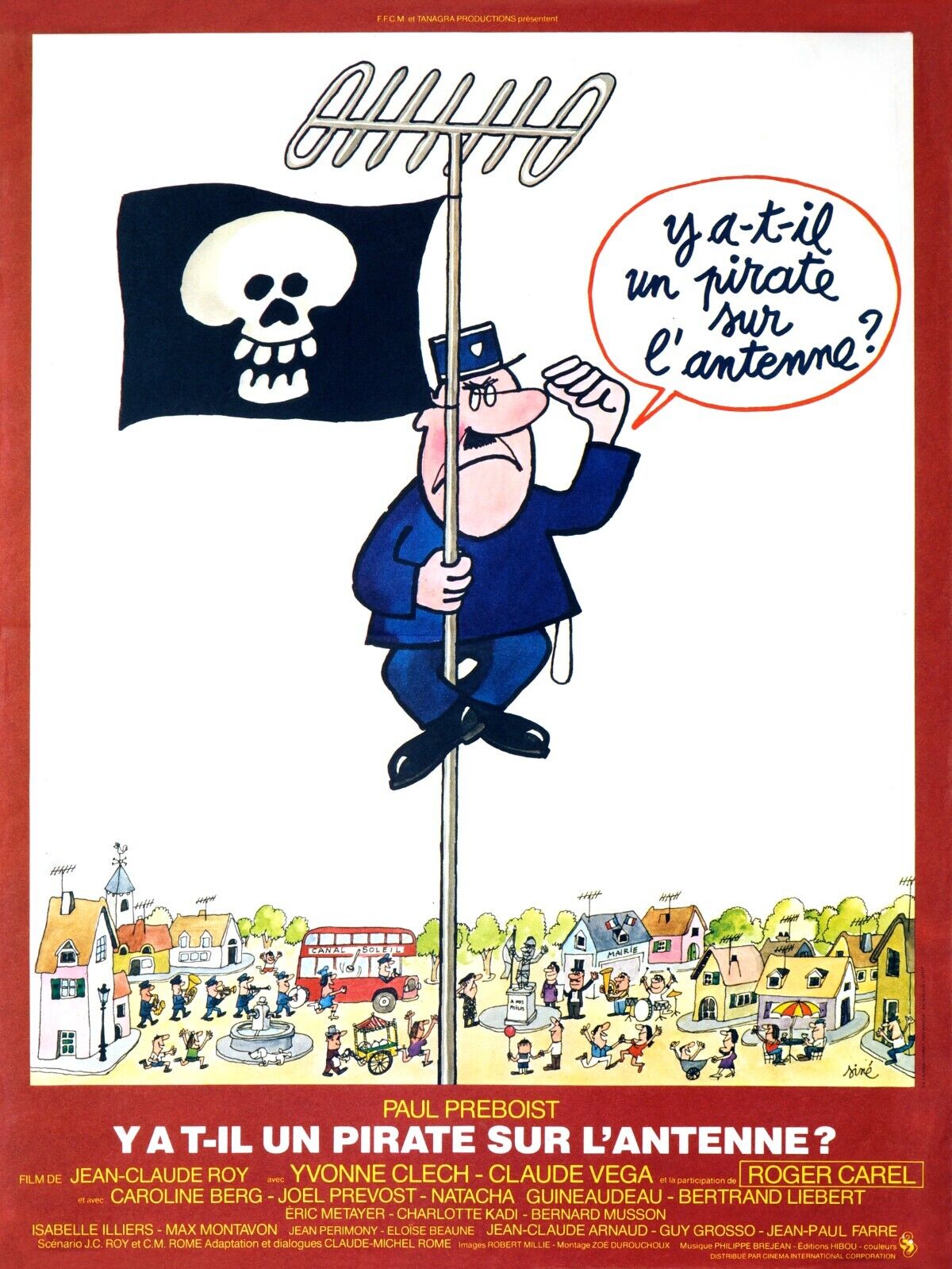 Y A T-IL UN PIRATE SUR L'ANTENNE, PAUL PREBOIST, 1983, REPRO AFFICHE DE CINEMA VINTAGE, HQ