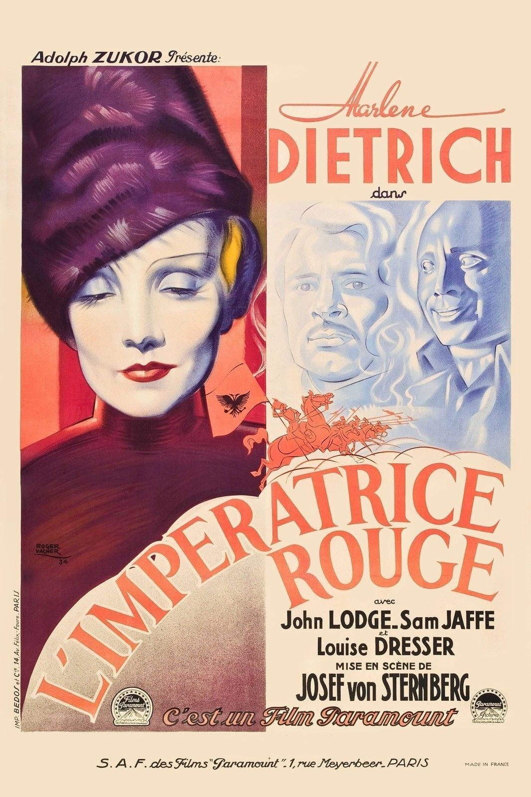 THE RED EMPRESS, MARLENE DIETRICH, 1934, REPRO MOVIE POSTER, VINTAGE, HQ.