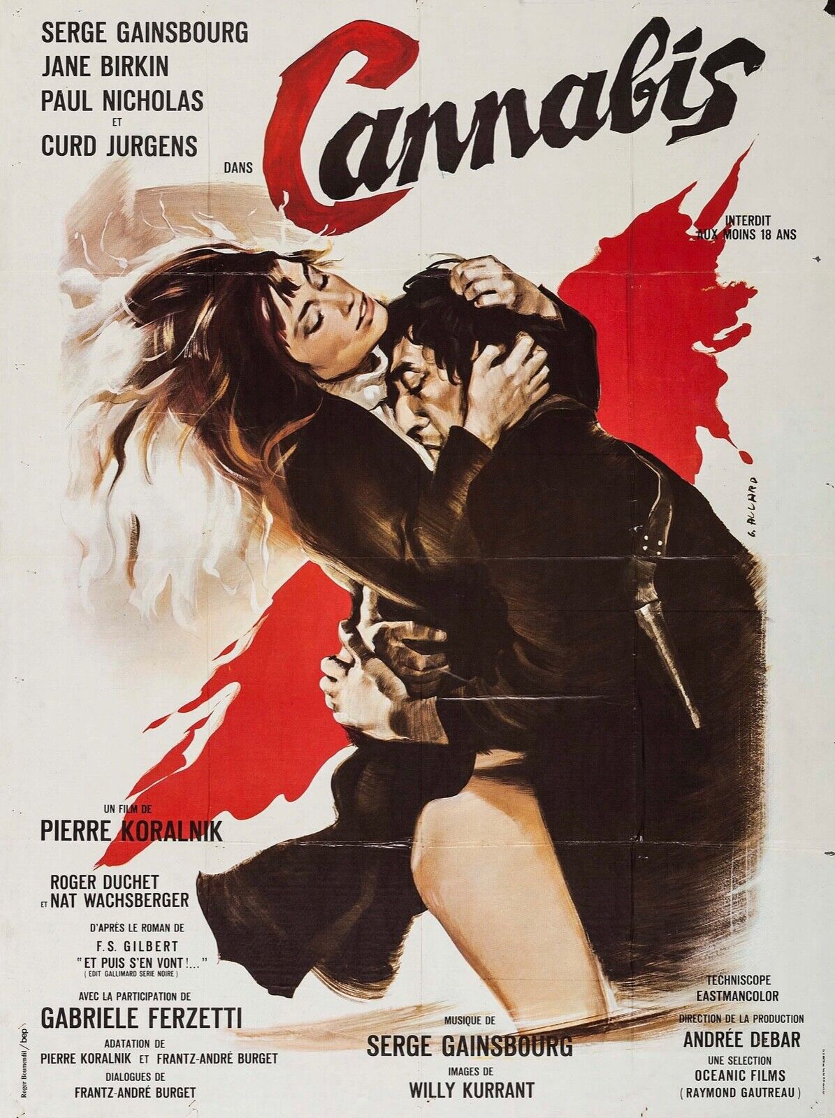 CANNABIS, JANE BIRKIN, SERGE GAINSBOURG, 1970, REPRO MOVIE POSTER, VINTAGE, HQ