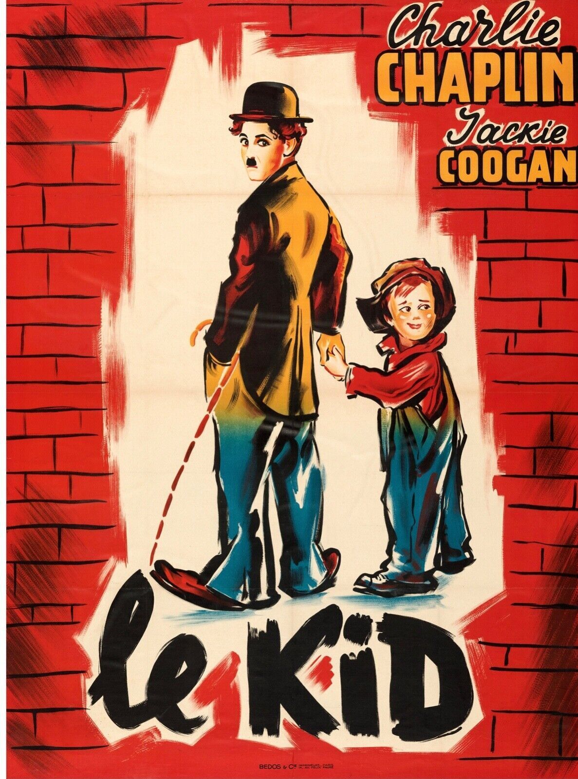 LE KID, CHARLIE CHAPLIN, 1921, REPRO AFFICHE CINEMA VINTAGE, HQ