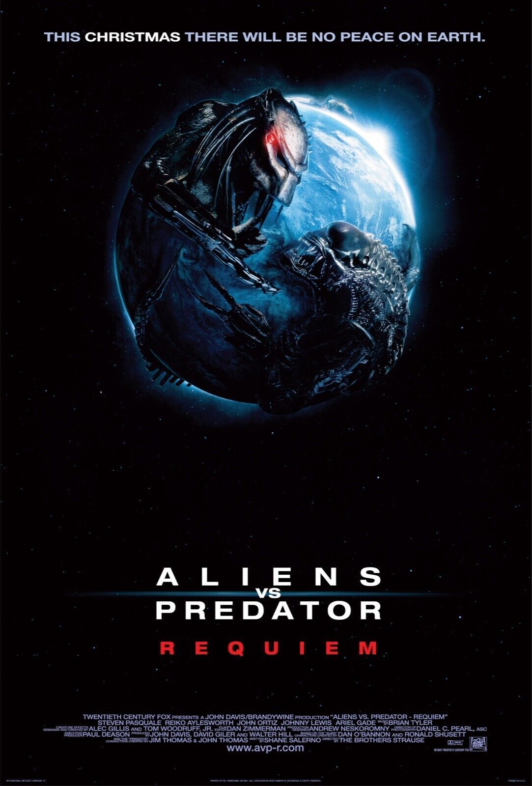 ALIEN VS. PREDATOR: REQUIEM, STEVEN PASQUALE, 2007, REPRO MOVIE POSTER, VINTAGE, HQ