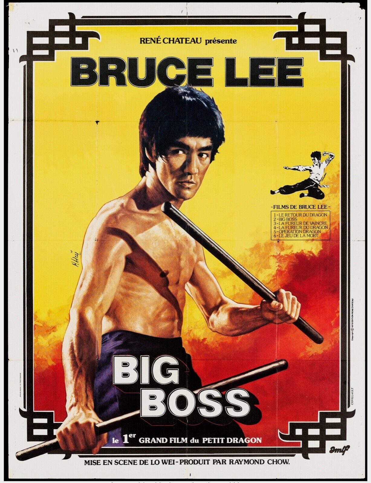 BIG BOSS, BRUCE LEE, 1971, REPRO MOVIE POSTER, VINTAGE, HQ