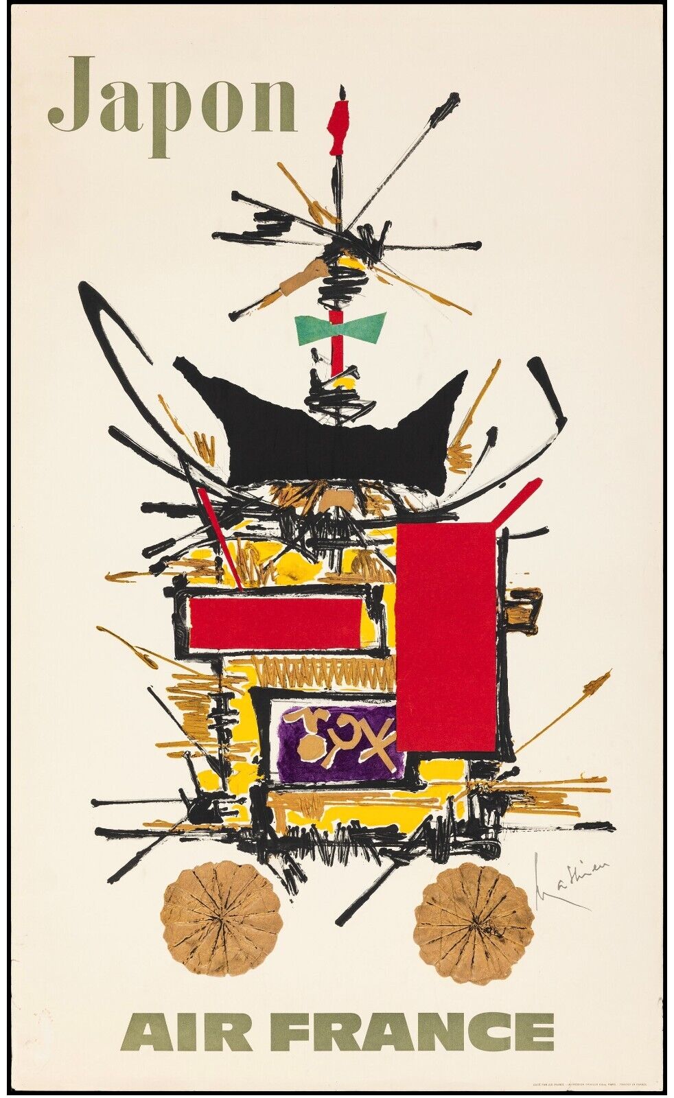 JAPON, AIR FRANCE, JAPAN - REPRO AFFICHE PUBLICITE VOYAGE VINTAGE