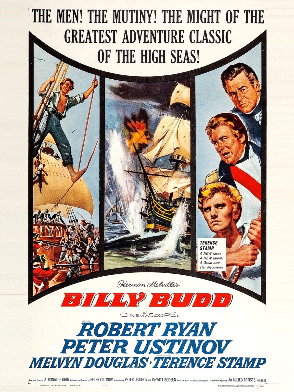 BILLY BUDD, ROBERT RYAN, 1962, REPRO MOVIE POSTER, VINTAGE, HQ