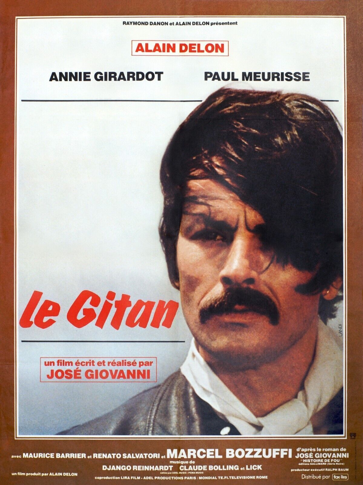 LE GITAN, ALAIN DELON, ANNIE GIRARDOT, 1975, REPRO AFFICHE CINEMA VINTAGE, HQ
