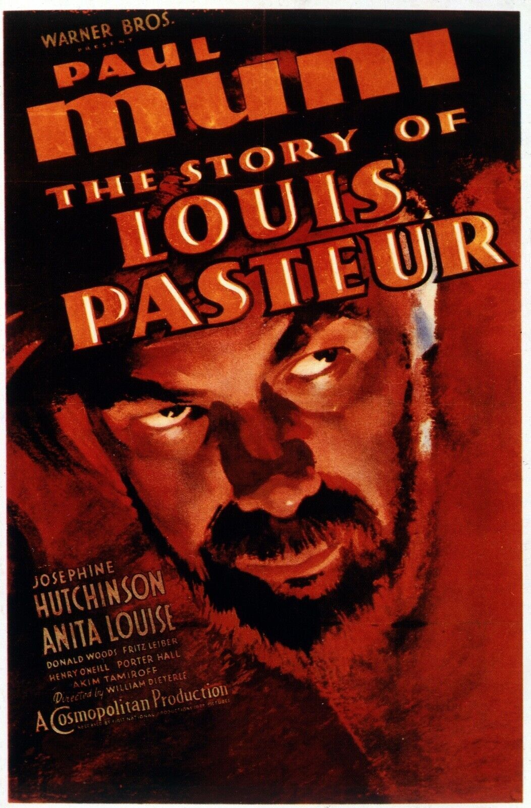 LA VIE DE LOUIS PASTEUR, THE STORY OF LOUIS PASTEUR, PAUL MUNI, repro affiche cinéma VINTAGE HQ