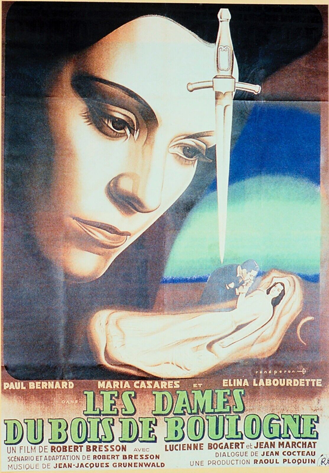 THE LADIES OF THE BOIS DE BOULOGNE, PAUL BERNARD, 1945, Reproduction cinema poster, VINTAGE, HQ