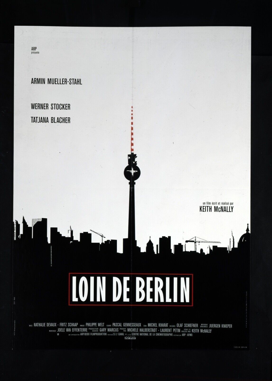 LOIN DE BERLIN, HIPPOLYTE GIRARDOT, 1989, repro affiche cinéma VINTAGE, HQ,