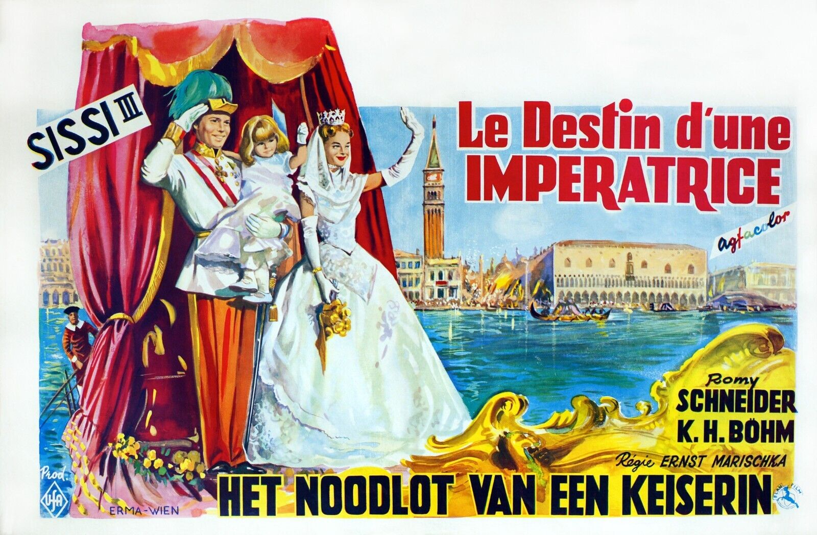 THE DESTINY OF AN EMPRESS, ROMY SCHNEIDER, 1957, REPRO VINTAGE CINEMA POSTER, HQ