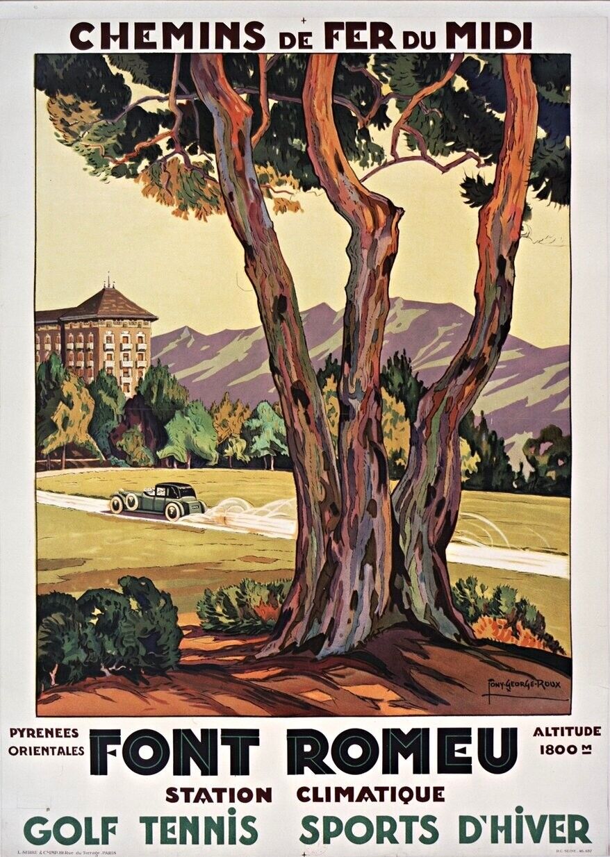 FONT ROMEU, REPRO AFFICHE VOYAGE, TOURISME, VINTAGE