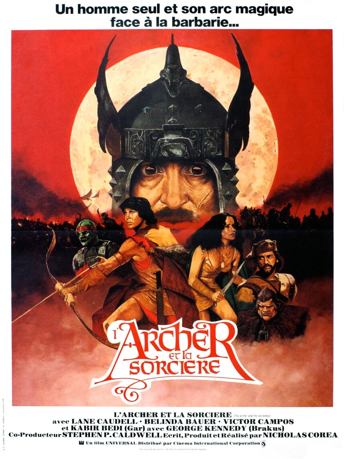 L’ARCHER ET LA SORCIÈRE, LANE CAUDELL, 1981, REPRO MOVIE POSTER, VINTAGE, HQ