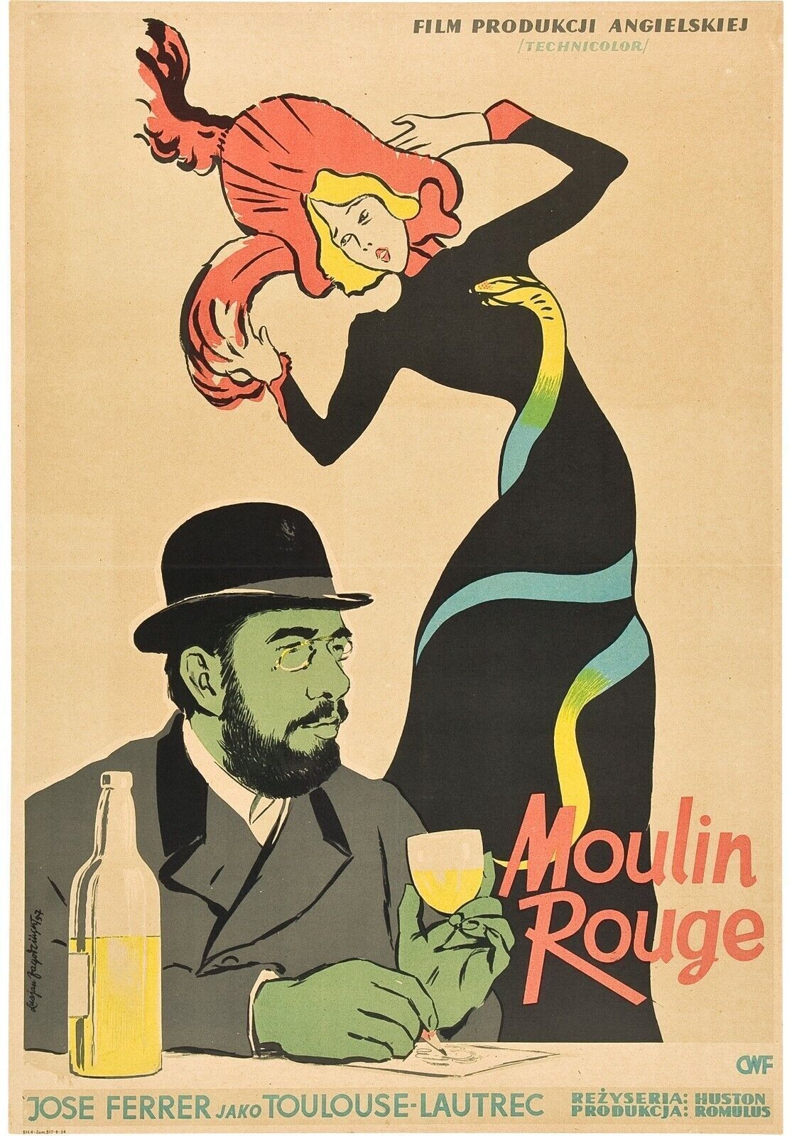 MOULIN ROUGE, JOSE FERRER, JAKO 1952 Repro affiche CINEMA