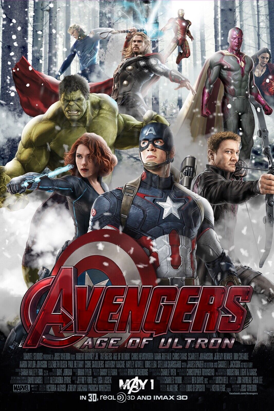 AVENGERS: AGE OF ULTRON, ROBERT DOWNEY JR., 2015, REPRO MOVIE POSTER, VINTAGE, HQ