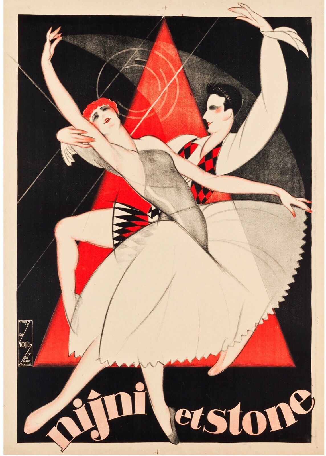 BALLET, NIJNI ET STONE, REPRO DANCE POSTER, VINTAGE, HQ