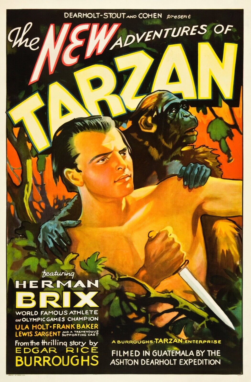 THE NEW TARZAN, HERMAN BRIX, REPRO MOVIE POSTER, VINTAGE, HQ.