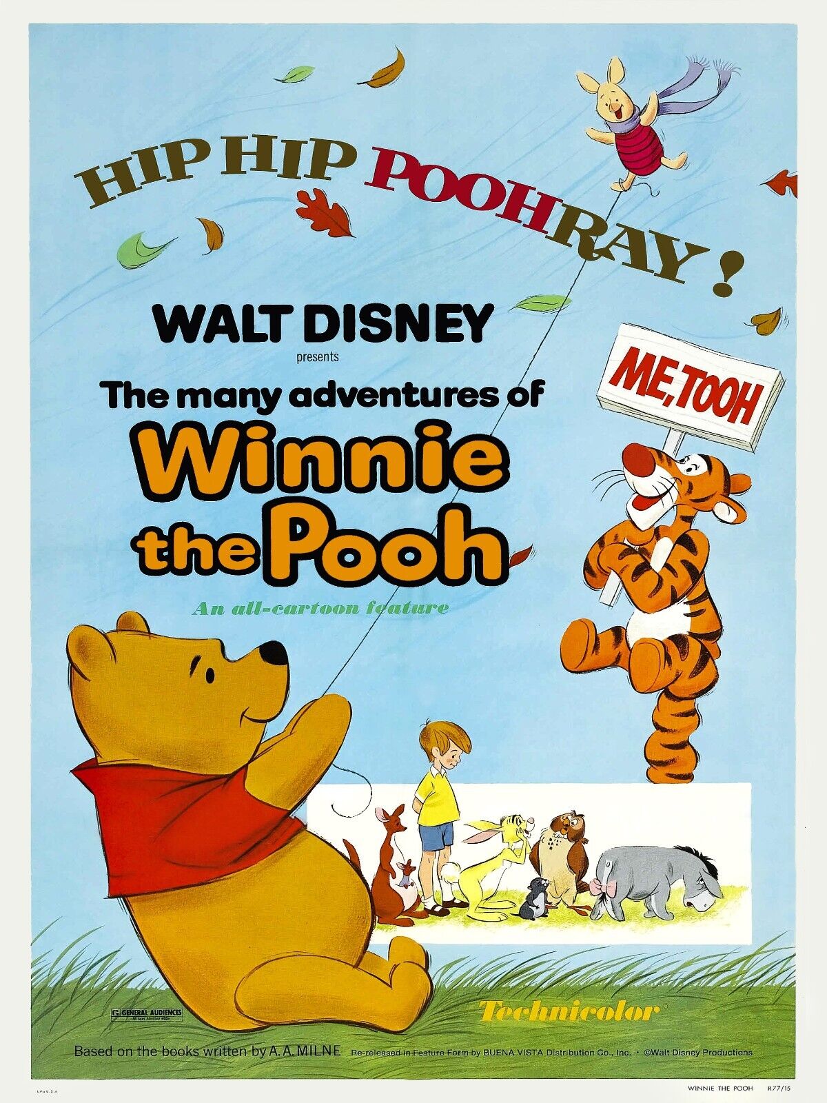 WINNIE L'OURSON - THE POOH - WALT DISNEY, AFFICHE CINEMA VINTAGE HQ