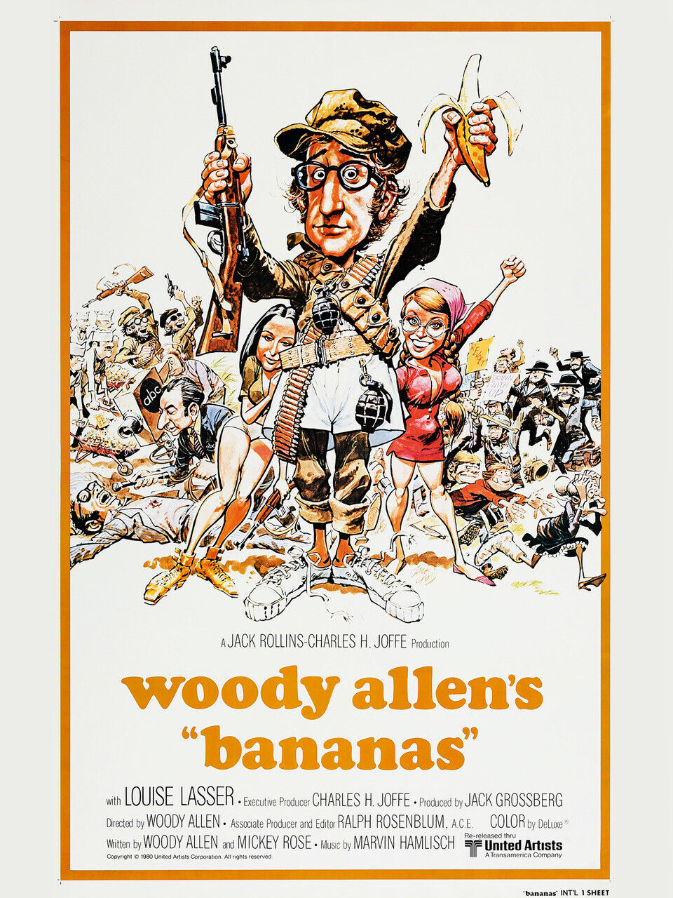 BANANAS, WOODY ALLEN, 1971, REPRO MOVIE POSTER, VINTAGE, HQ