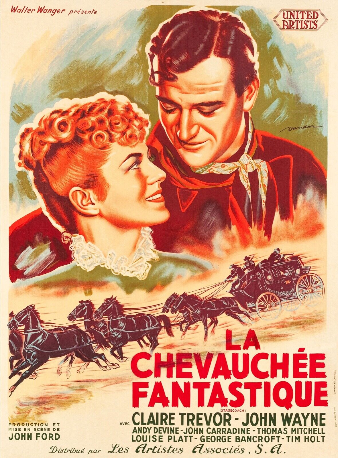 LA CHEVAUCHÉE FANTASTIQUE, JOHN WAYNE MOVIE POSTER HQ, 1939