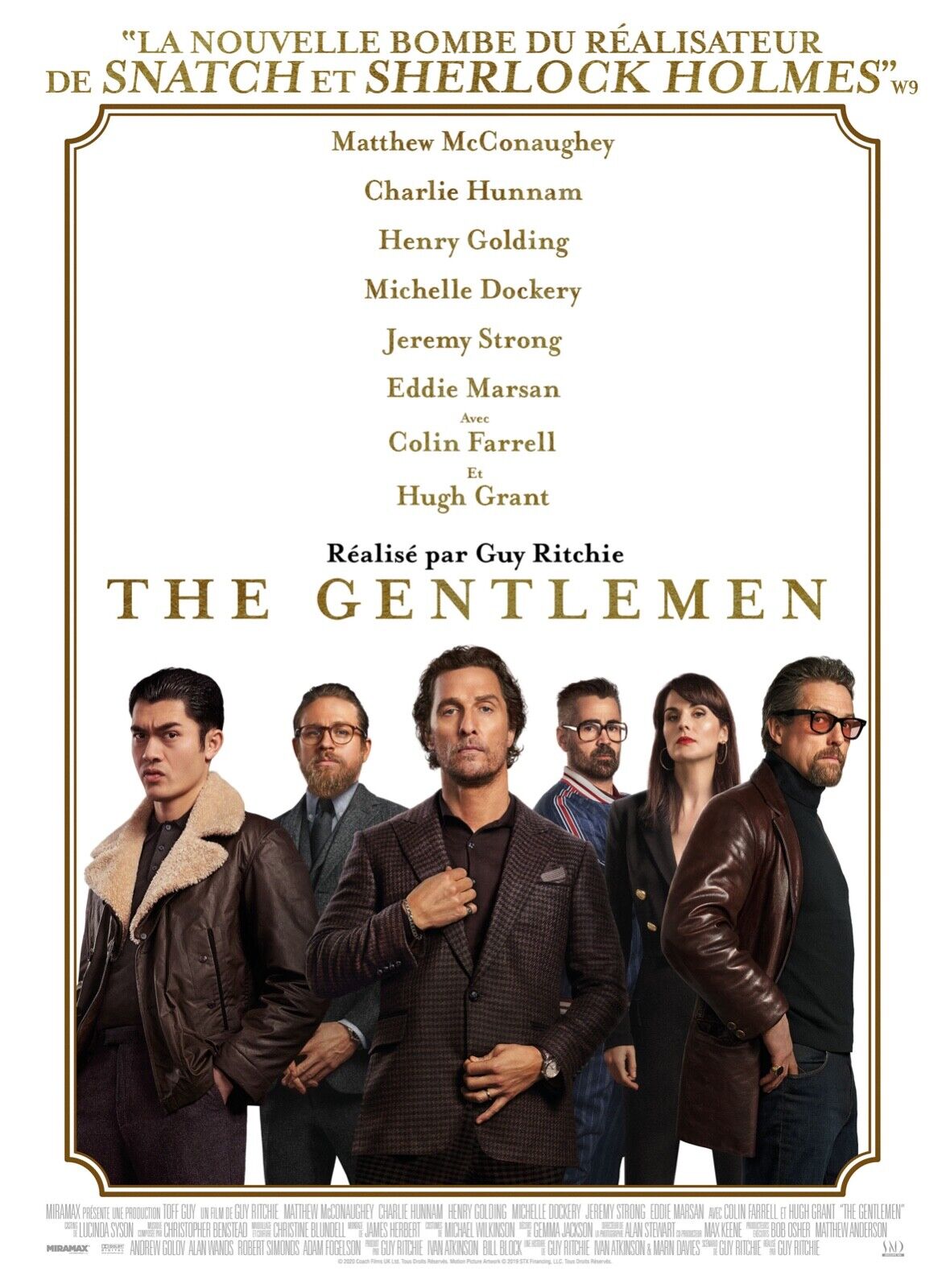 THE GENTLEMEN, MATTHEW McCONAUGHEY, 2019, REPRO AFFICHE CINEMA VINTAGE, HQ
